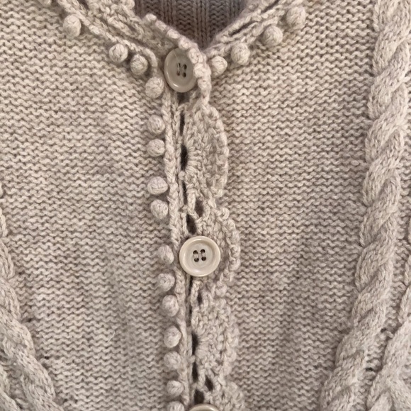 Sz M Max Studio Cardigan Button Up Knit Sweater Cream Wool and Cashmere - Picture 3 of 8